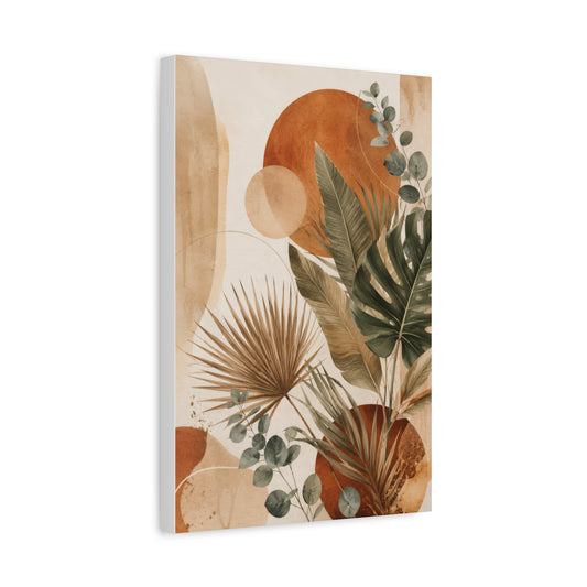 Terracotta Botanical Abstract Tropical Canvas Wall Art