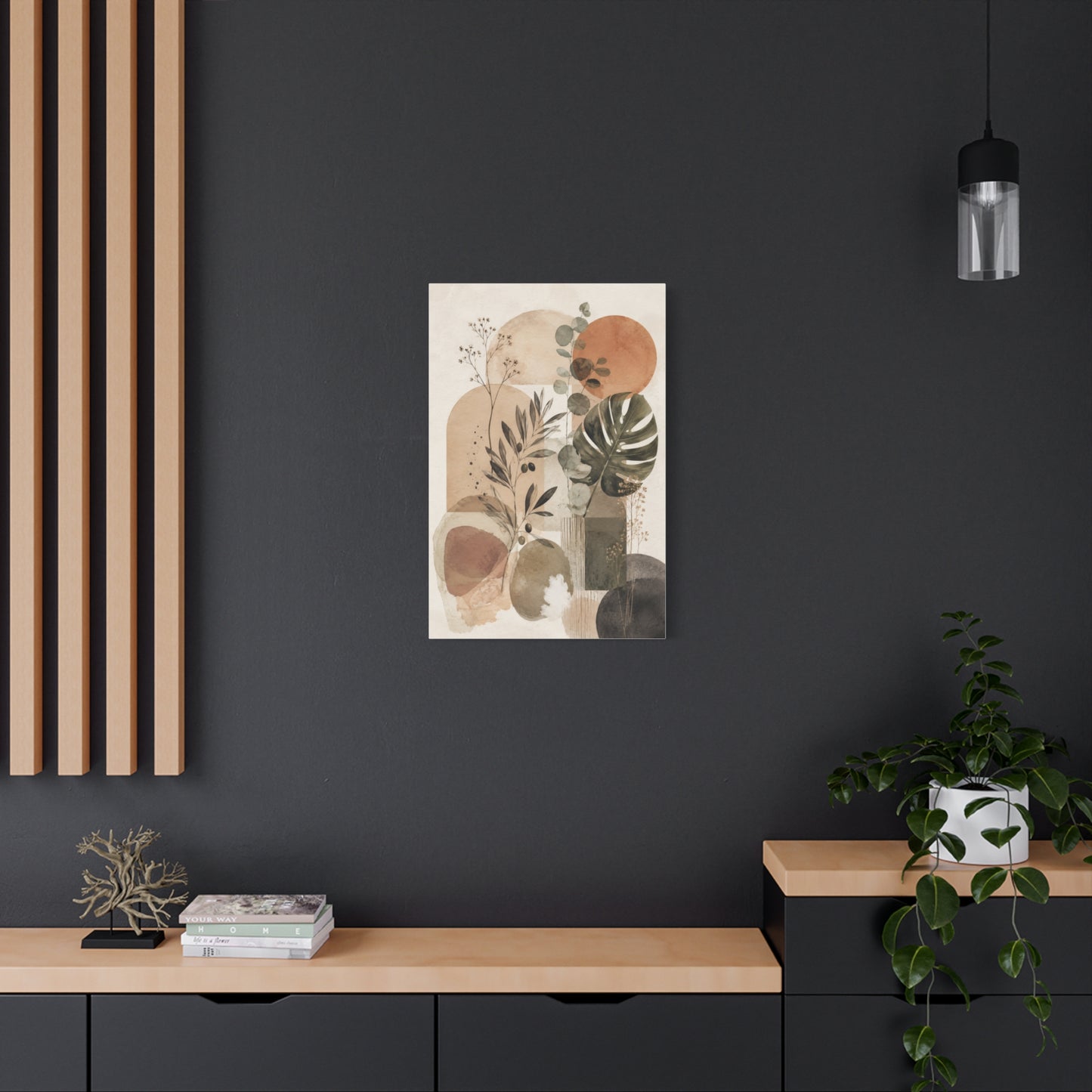 Botanical Geometry Abstract Canvas Wall Art