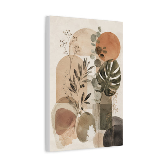 Botanical Geometry Abstract Canvas Wall Art