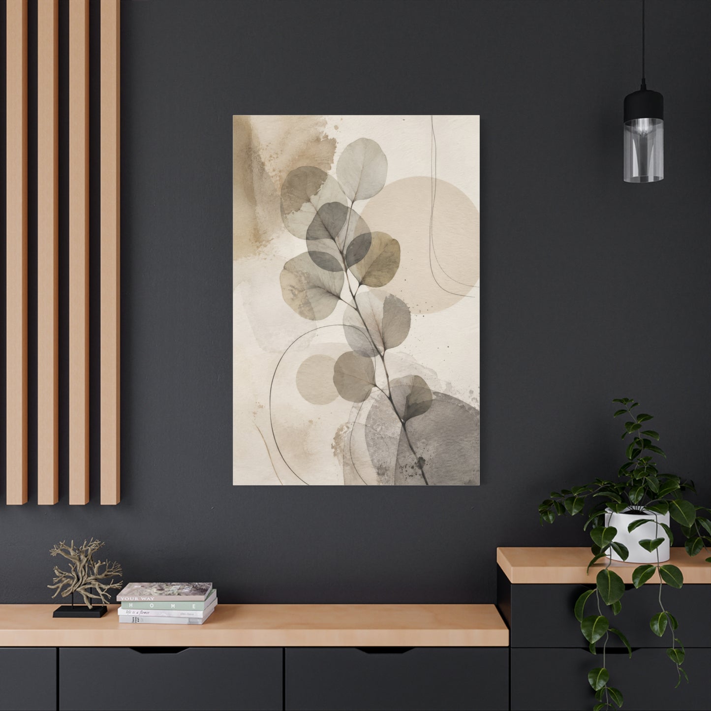 Neutral Botanical Abstract Canvas Wall Art