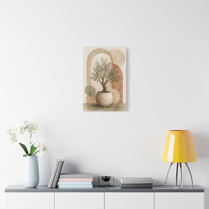 Boho Olive Tree Botanical Canvas Wall Art