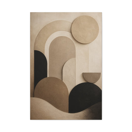 Neutral Geometric Abstract Canvas Wall Art