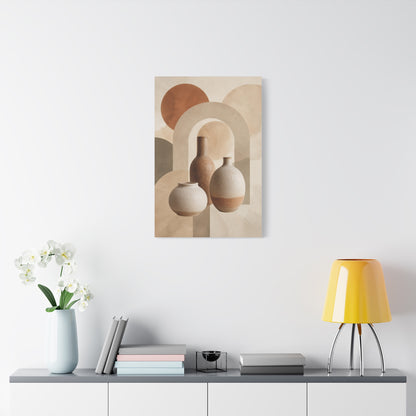 Minimalist Terracotta Vase Abstract Canvas Wall Art