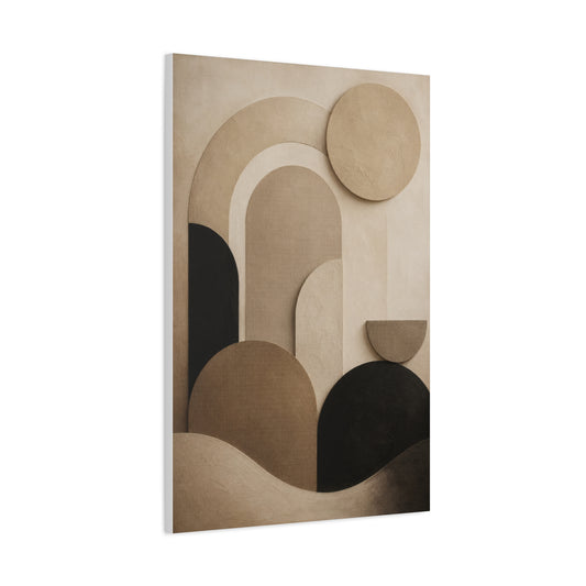 Neutral Geometric Abstract Canvas Wall Art